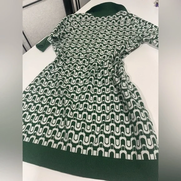 Maeve Short-Sleeve Collared Button-Front Knit Mini Dress Size L - Picture 10 of 15
